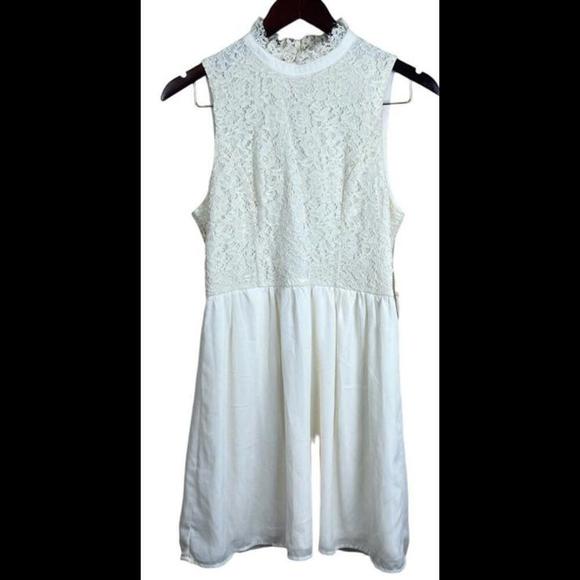 Altar'd State Boho Crochet Lace Trim Sleeveless Dress Ivory Women's Small NWT - Picture 1 of 5